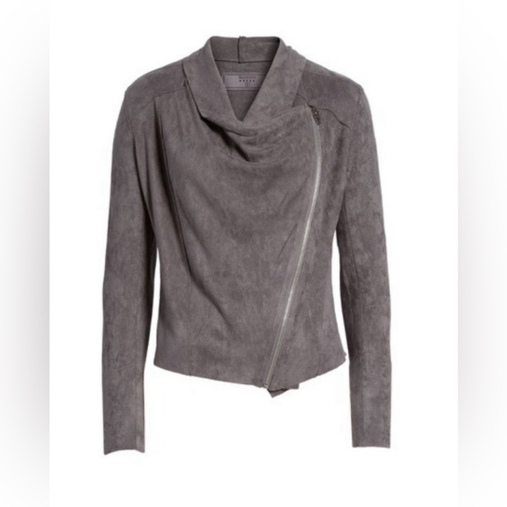 NWT BLANKNYC Faux Suede Drape front Jacket small - Picture 8 of 14
